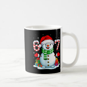 6 7 Meme Christmas Funny Snowman Six Seven 67 Men  Coffee Mug