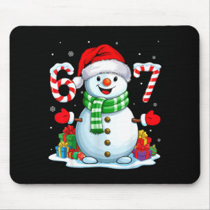6 7 Meme Christmas Funny Snowman Six Seven 67 Men Mouse Mat