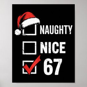 6-7 Meme Christmas Naughty Nice 67 Six Seven Funny Poster