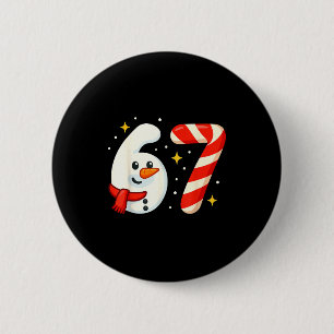 6 7 Meme Christmas Shirt 67 Six Seven Snowman Boy 6 Cm Round Badge