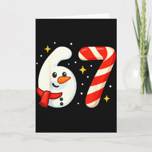 6 7 Meme Christmas Shirt 67 Six Seven Snowman Boy Card