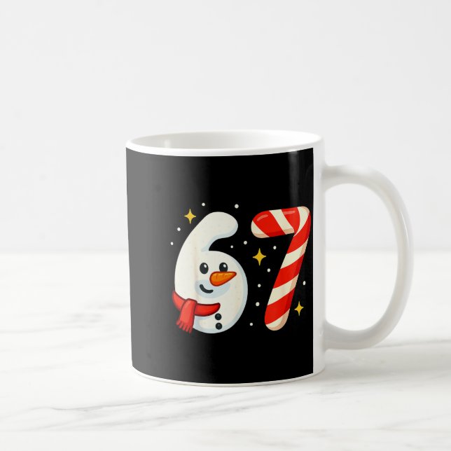 6 7 Meme Christmas Shirt 67 Six Seven Snowman Boy  Coffee Mug (Right)