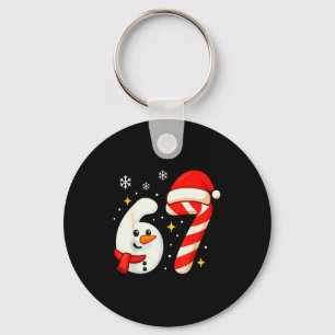 6 7 Meme Christmas Shirt 67 Six Seven Snowman Boy Key Ring