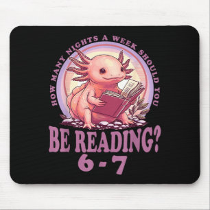 6 7 Meme Englieacher Funny 67 Reading Axolotl  Mouse Mat