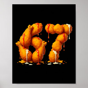 6 7 Meme Fried Chicken 67 Pyjamas Kids Six Seven B Poster