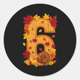 6 7 Meme Fun Six Seven Design Couples Thanksgiving Classic Round Sticker