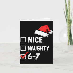 6-7 Meme Funny Christmas Retro Santa Hat Xmas 6 7 Card