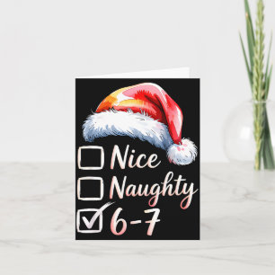 6-7 Meme Funny Christmas Retro Santa Hat Xmas 6 7 Card
