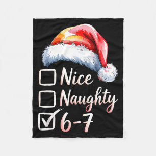 6-7 Meme Funny Christmas Retro Santa Hat Xmas 6 7  Fleece Blanket