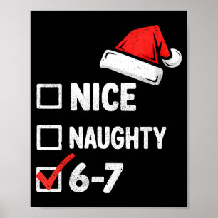 6-7 Meme Funny Christmas Retro Santa Hat Xmas 6 7 Poster