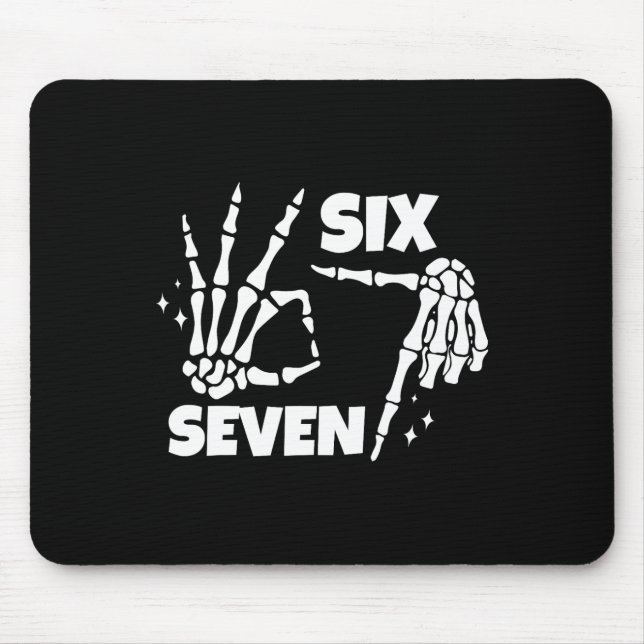 6 7 Meme Funny Skeleton Hands Halloween Couples Si Mouse Mat (Front)