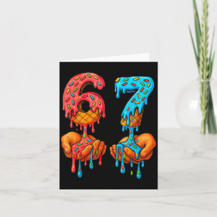 6 7 Meme Ice Cream Drip Funny Gen Alpha Slang  Card