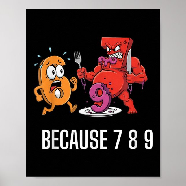 6 7 Meme Joke Because 7 8 9 Funny Kids 67  Poster (Front)