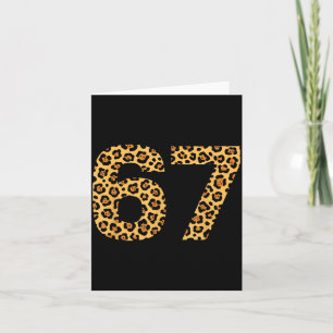 6-7 Meme Leopard Cheetah Cool Six-seven Funny 67 G Card
