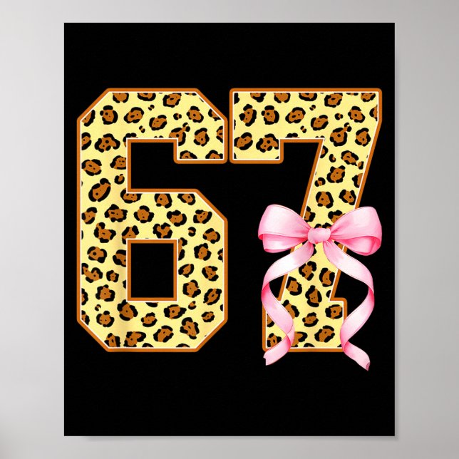 6-7 Meme Leopard Cheetah Cool Six-seven Funny 67 G Poster (Front)