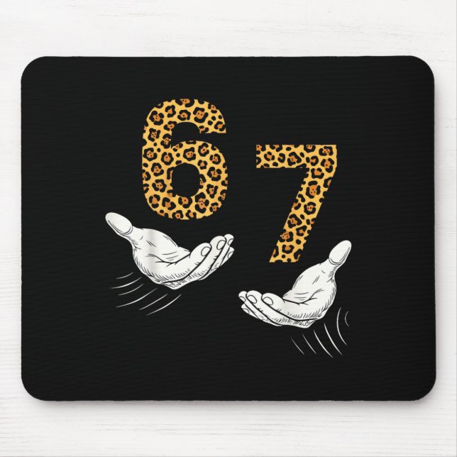 6-7 Meme Leopard Cheetah Cool Six-seven Funny  Mouse Mat (Front)