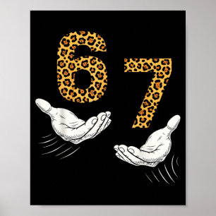 6-7 Meme Leopard Cheetah Cool Six-seven Funny Poster