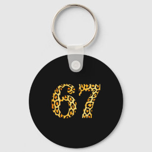 6-7 Meme Leopard Cheetah Cool Six-seven Key Ring