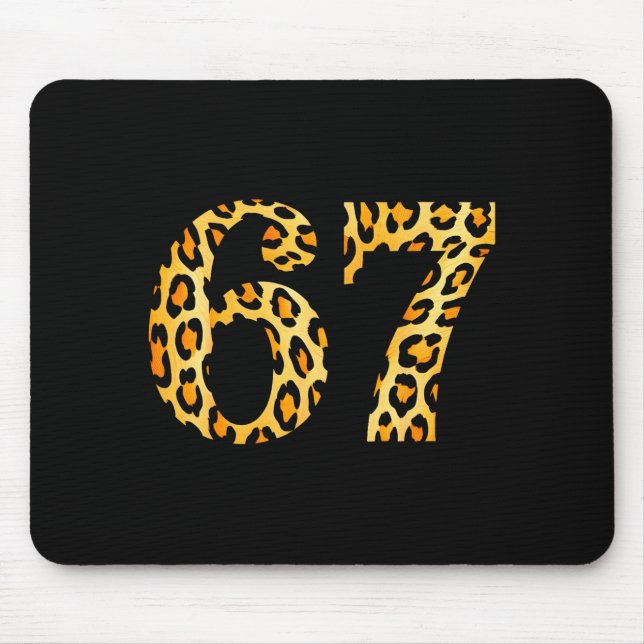 6-7 Meme Leopard Cheetah Cool Six-seven  Mouse Mat (Front)