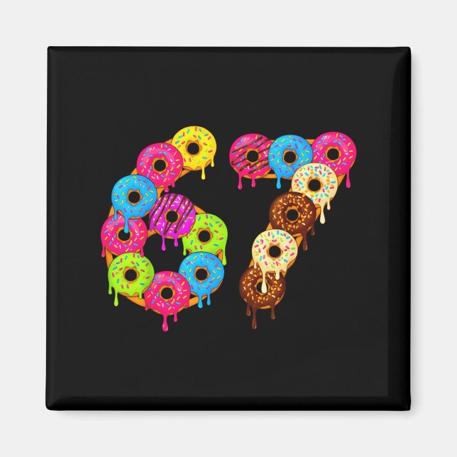 6 7 Meme Matching Love Donuts 67 Pajamas Kids Six  Magnet (Front)