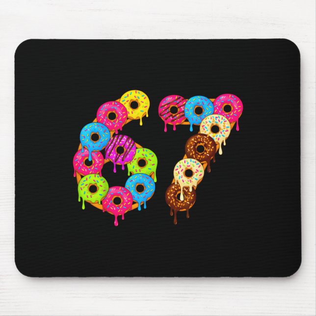 6 7 Meme Matching Love Donuts 67 Pajamas Kids Six  Mouse Mat (Front)