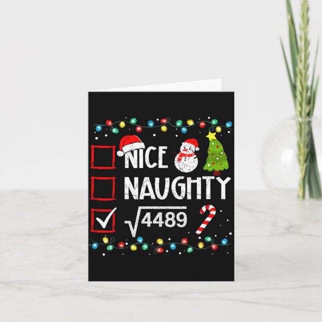 6-7 Meme Nice Naughty 67 Christmas Brain Rot Funny Card (Front)