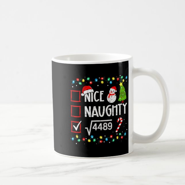 6 7 Meme Nice Naughty 67 Christmas Brain Rot Funny Coffee Mug (Right)