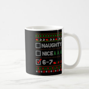 6-7 Meme Nice Naughty 67 Christmas Brain Rot Funny Coffee Mug