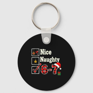 6-7 Meme Nice Naughty 67 Christmas Brain Rot Funny Key Ring