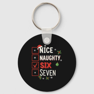 6-7 Meme Nice Naughty 67 Christmas Brain Rot Funny Key Ring