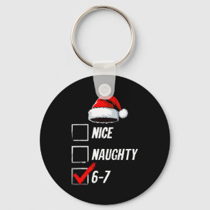 6-7 Meme Nice Naughty 67 Christmas Brain Rot Funny Key Ring
