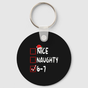 6-7 Meme Nice Naughty 67 Christmas Brain Rot Funny Key Ring
