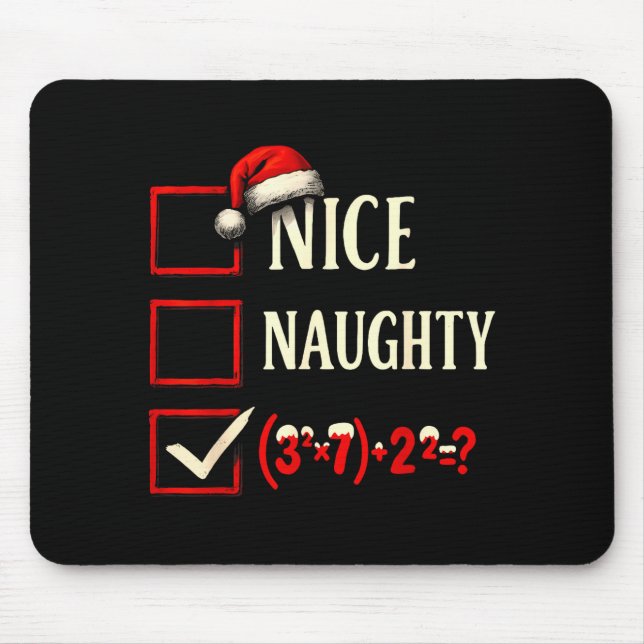 6-7 Meme Nice Naughty 67 Christmas Brain Rot Funny Mouse Mat (Front)