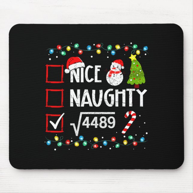 6-7 Meme Nice Naughty 67 Christmas Brain Rot Funny Mouse Mat (Front)