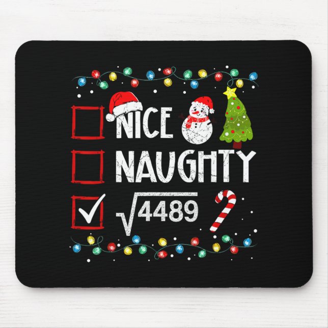 6-7 Meme Nice Naughty 67 Christmas Brain Rot Funny Mouse Mat (Front)