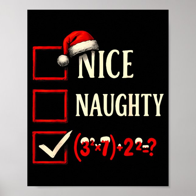 6-7 Meme Nice Naughty 67 Christmas Brain Rot Funny Poster (Front)