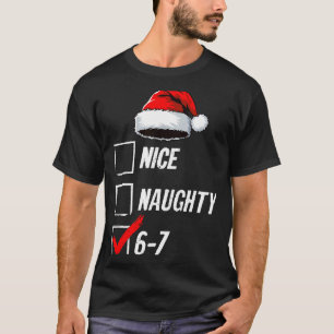 6-7 Meme Nice Naughty 67 Christmas Brain Rot Funny T-Shirt