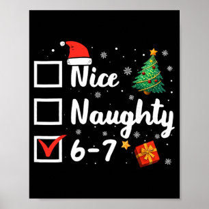 6-7 Meme Nice Naughty 67 Christmas Funny Poster