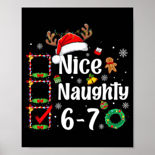 6-7 Meme Nice Naughty 67 Christmas Funny Xmas Men  Poster