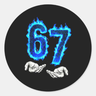6 7 Meme Six Seven 67 Hands Meme Funny Men Girls B Classic Round Sticker