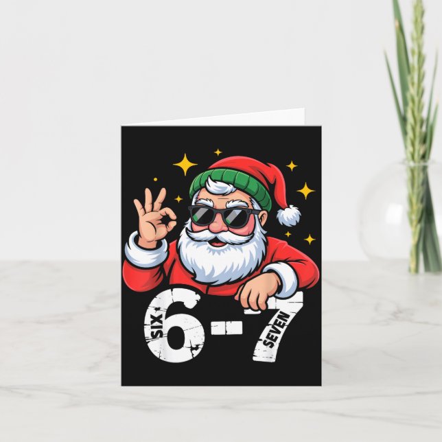 6 7 Meme Six Seven Christmas Gen Z Alpha Teen Boys Card (Front)