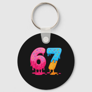 6 7 Meme Six Seven Ice Cream Drip Key Ring