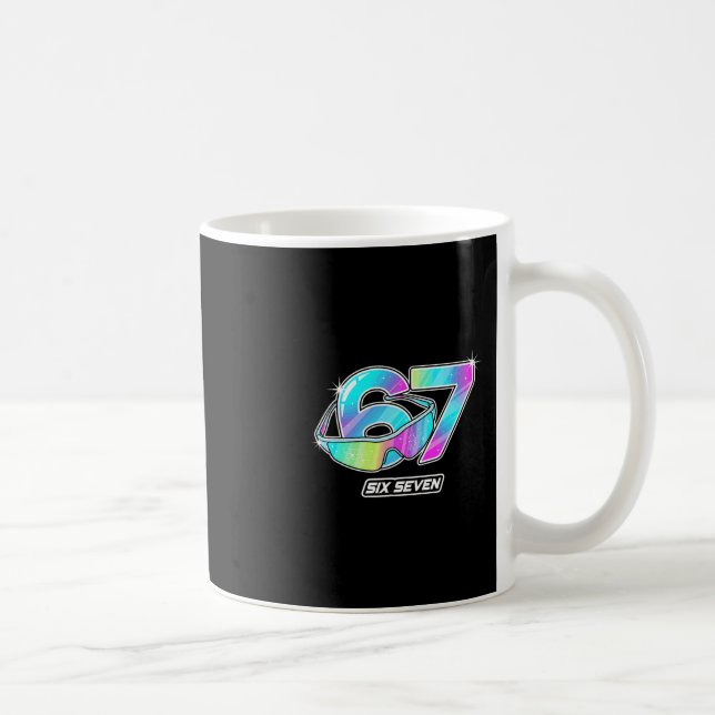 6 7 Meme Six Seven Sungles Gen Alpha Funny Design  Coffee Mug (Right)