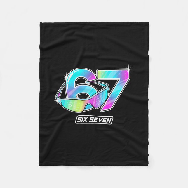 6 7 Meme Six Seven Sungles Gen Alpha Funny Design  Fleece Blanket (Front)
