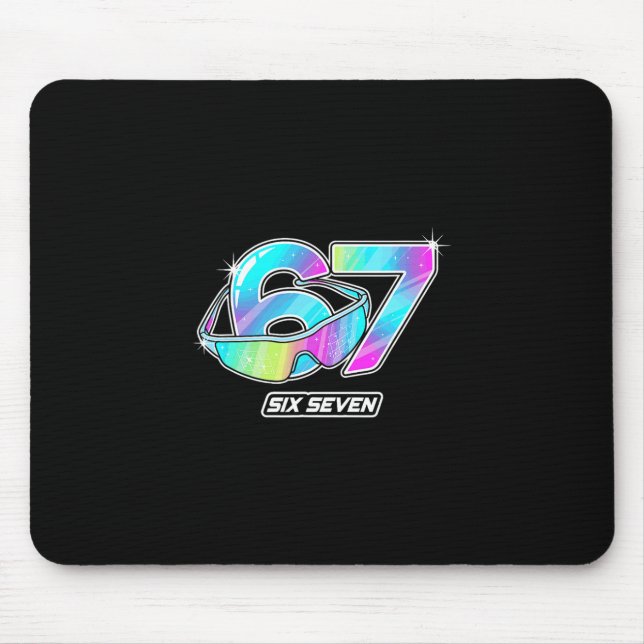 6 7 Meme Six Seven Sungles Gen Alpha Funny Design  Mouse Mat (Front)