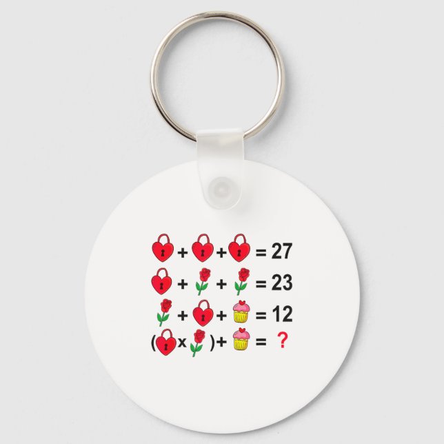 6 7 Meme Six Seven Valentines Day 67 Do The Math T Key Ring (Front)
