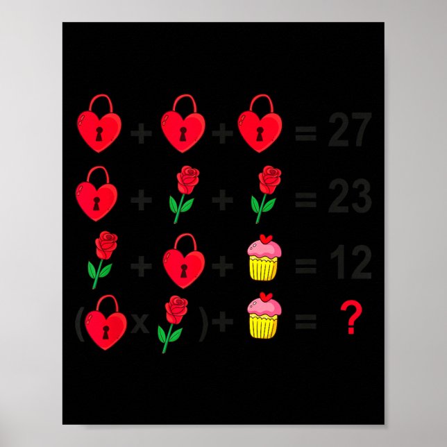 6 7 Meme Six Seven Valentines Day 67 Do The Math T Poster (Front)