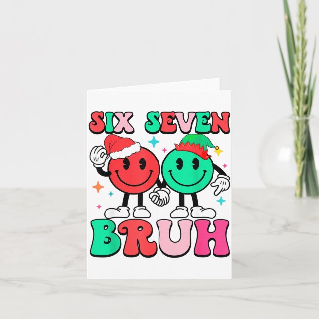 6 7 Meme Six Seven Xmas Funny 67 Christmas Boys Gi Card (Front)