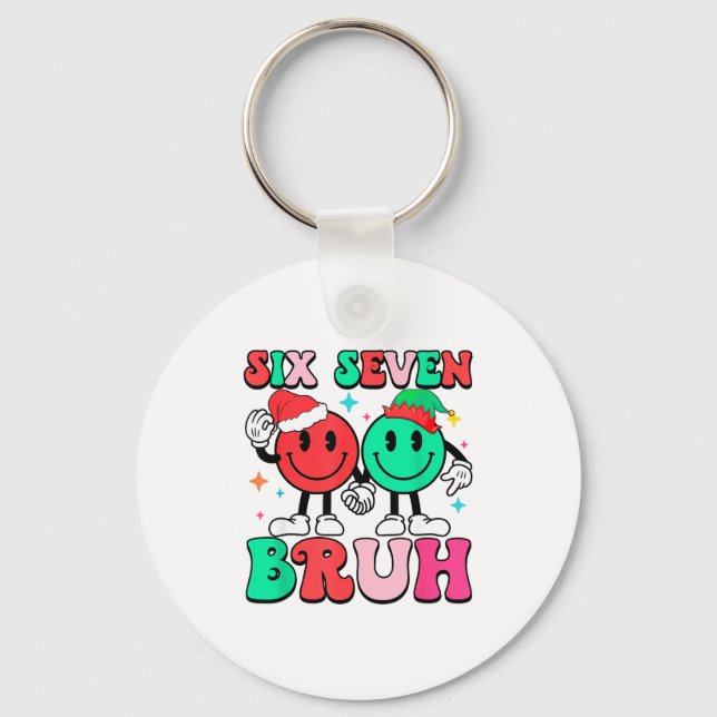 6 7 Meme Six Seven Xmas Funny 67 Christmas Boys Gi Key Ring (Front)