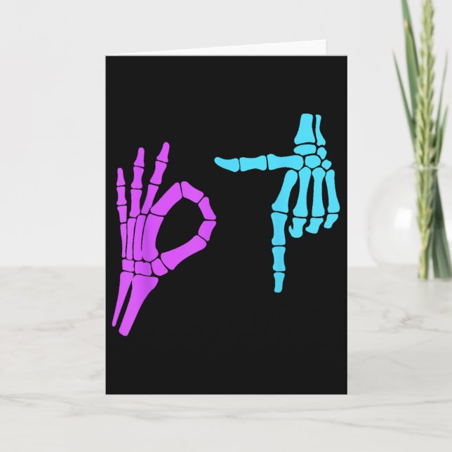 6 7 Meme Skeleton Hands 67  Card (Front)
